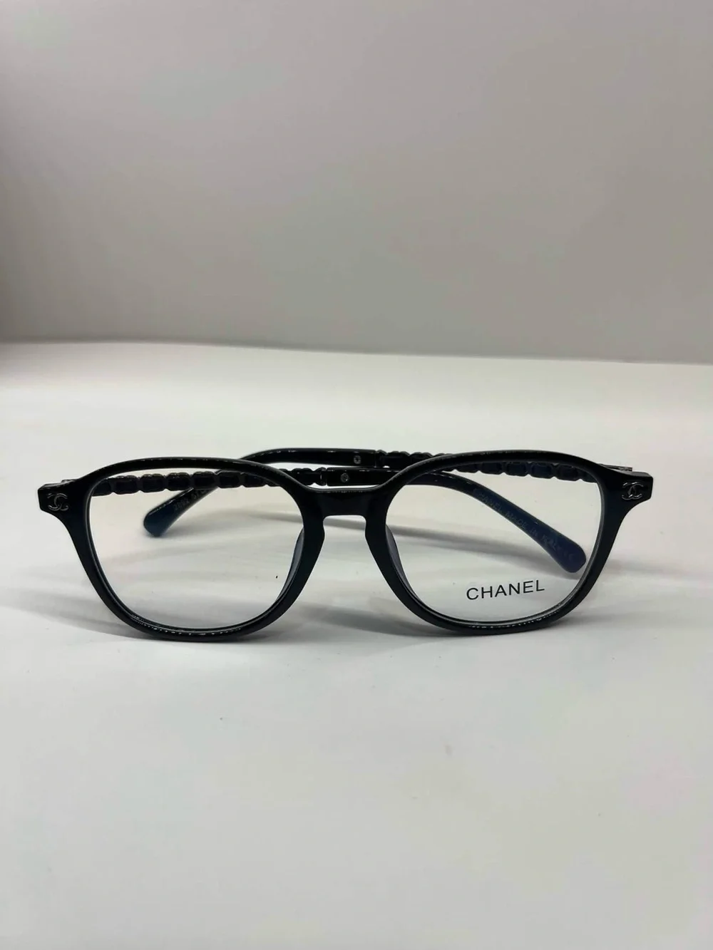 CHANEL Black Round Optical Glasses Clear Lense Women’s Excellent Condition